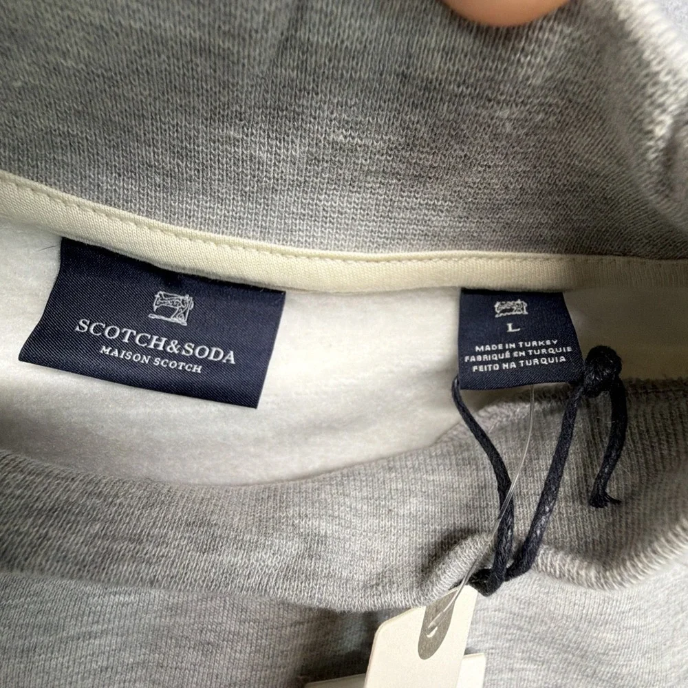 Scotch & Soda Gray Fleece Sweatshirt Style #159933 Size Large NEW w/Tags - Picture 3 of 6